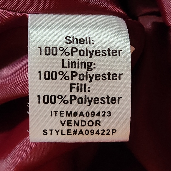 VTG Y2K The TOG Shop quilted jacket Size M Petite Color burgandy - Picture 11 of 13